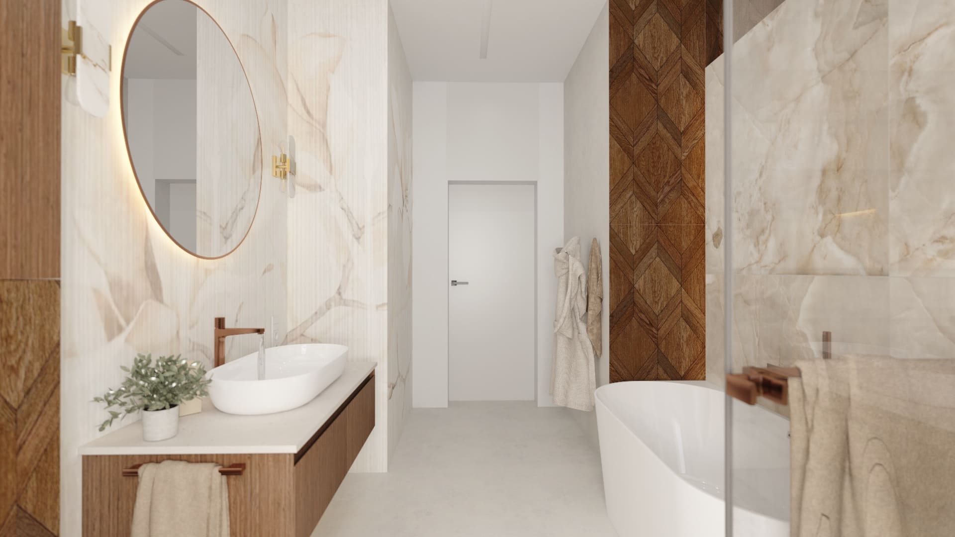 Strefa prysznicowa w łazience domu w Katowicach – nowoczesny projekt wnętrza