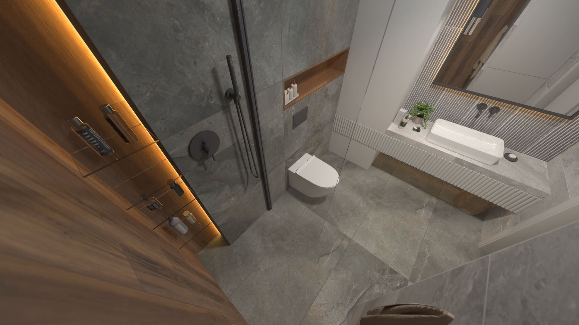 Elegancka łazienka w mieszkaniu 55 m2 w Skawinie