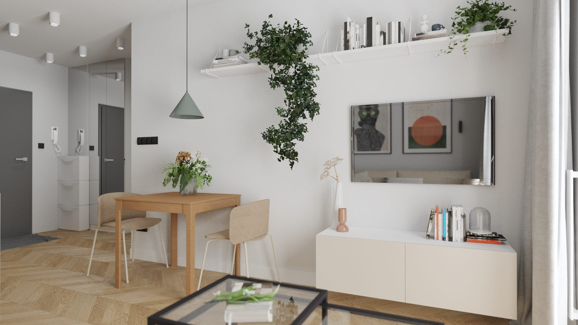 Nowoczesny salon w mieszkaniu na wynajem – styl i funkcjonalność