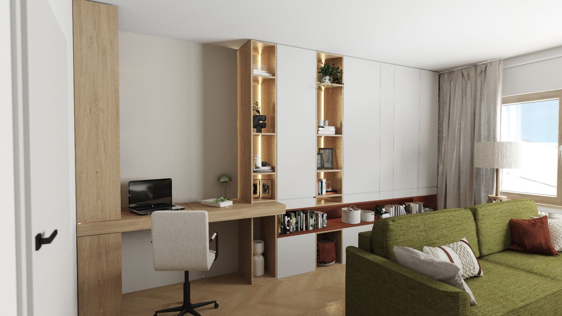 Salon z jadalnią w mieszkaniu w Tarnobrzegu – metamorfoza 45 m2