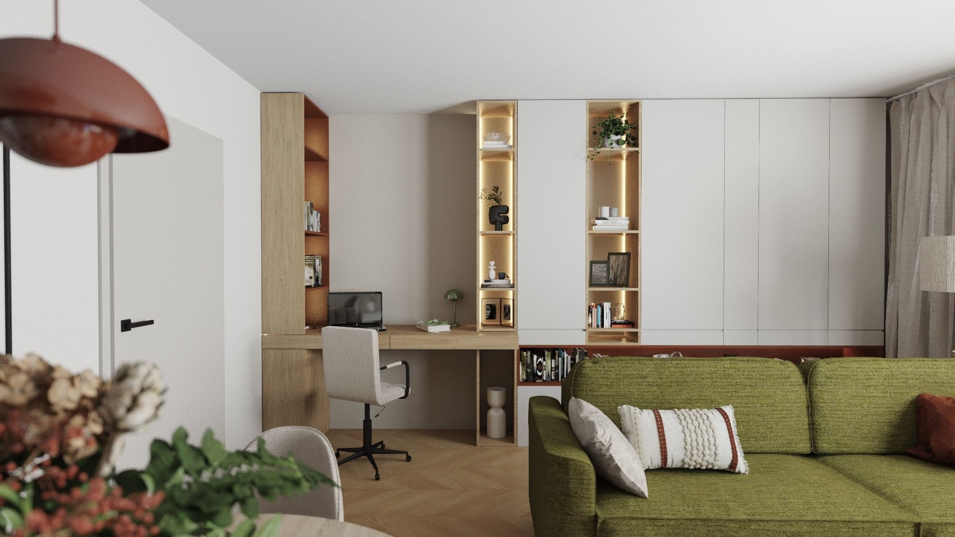Strefa wypoczynkowa salonu w mieszkaniu w Tarnobrzegu – nowoczesny design
